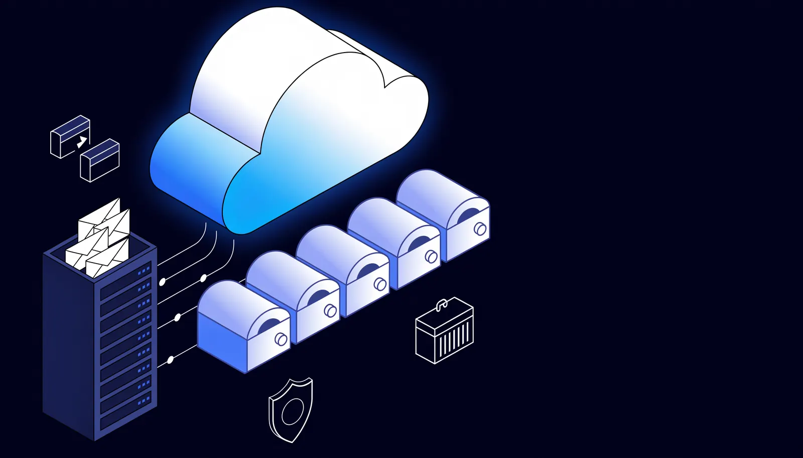 Illustration: Exchange Online – E-Mails und Postfächer vom eigenen Server in die Microsoft-Cloud