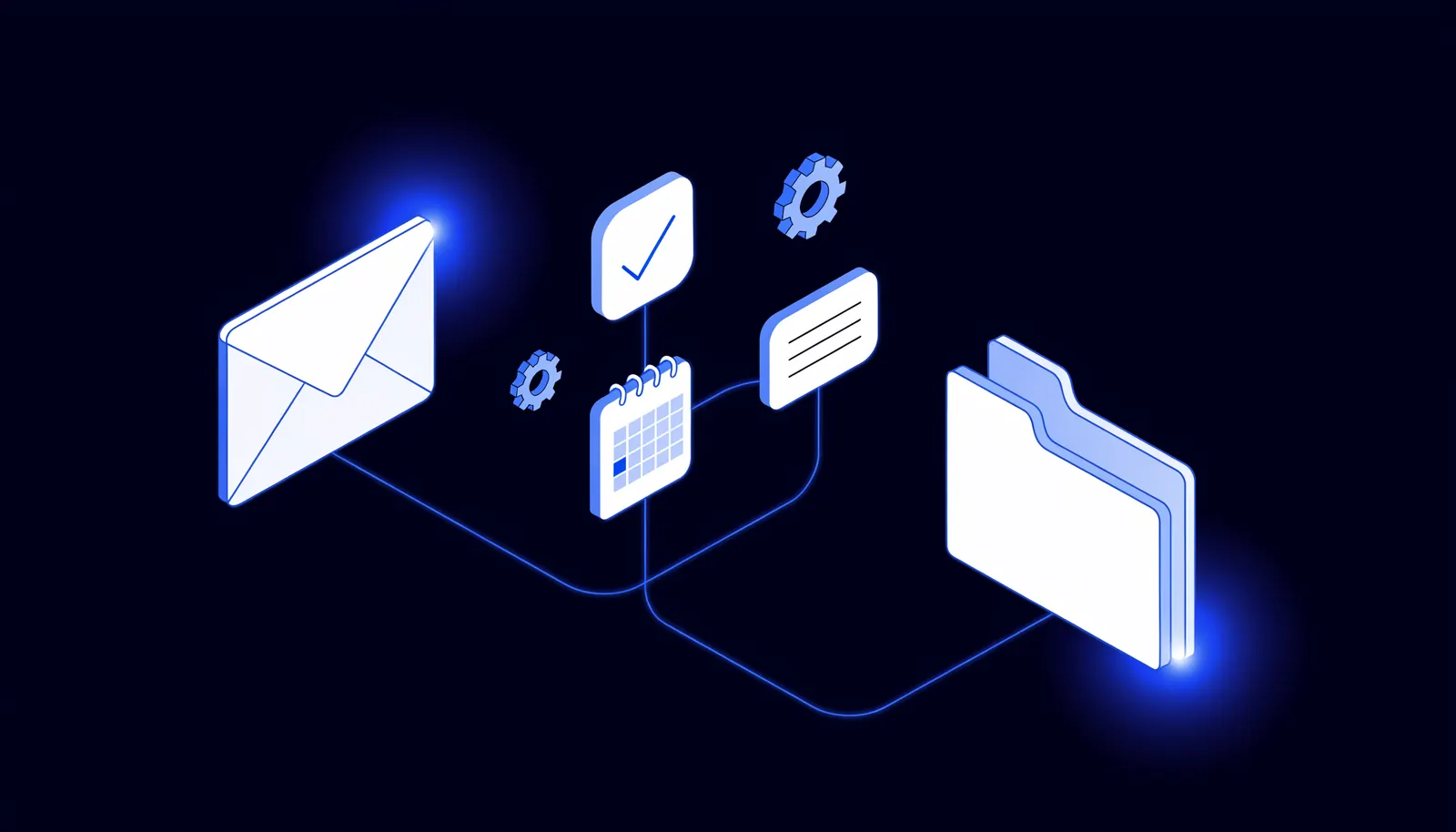 Illustration: Power-Automate-Flow – automatisierter Geschäftsprozess mit Freigabe, E-Mail und Ablage